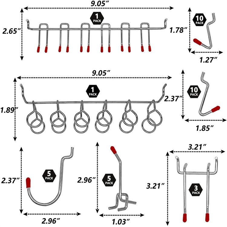 114 Pcs Pegboard Hooks Set Met - Workshop Tools Organizing review and price