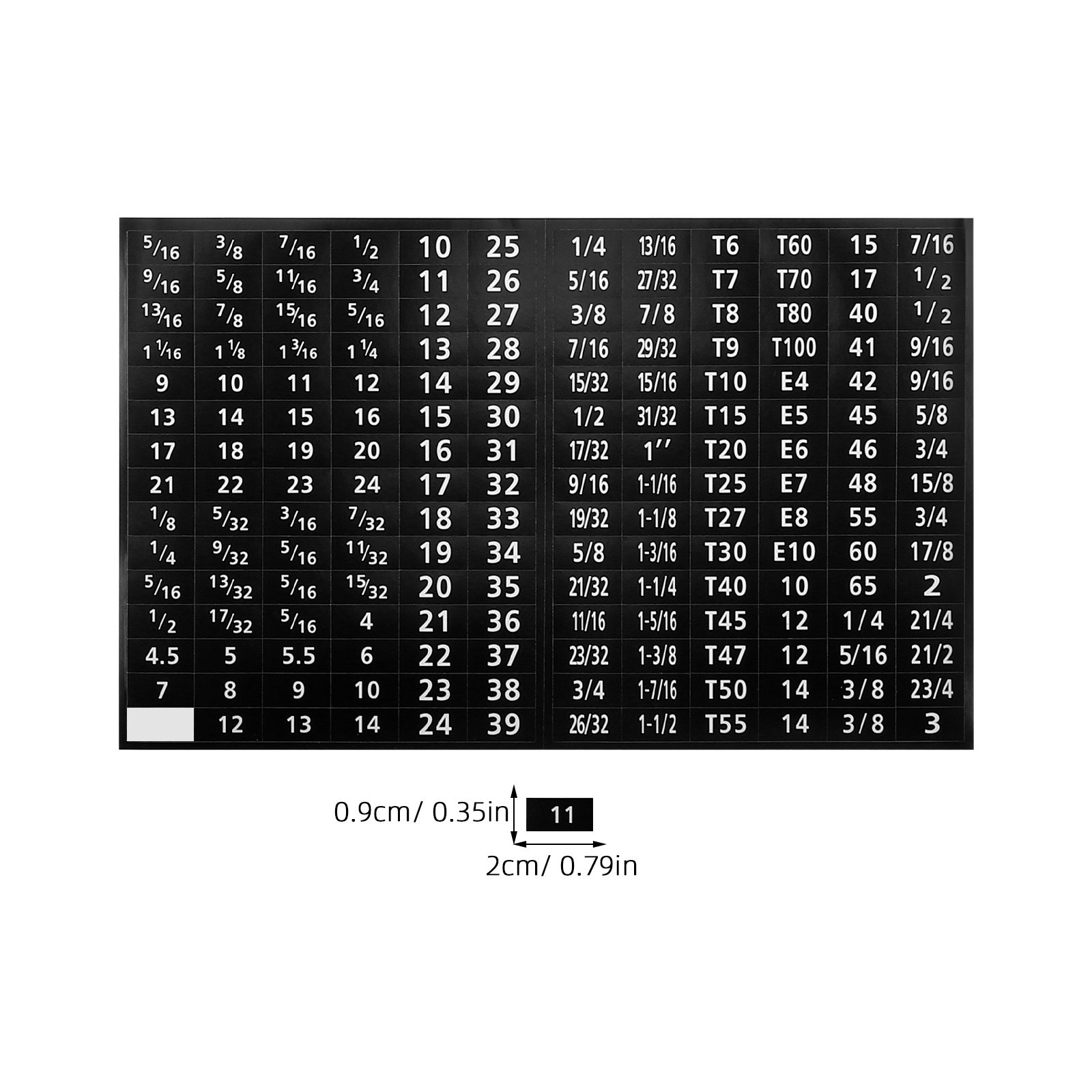 6 Sheet Self Adhesive Socket S - Workshop Tools Classification review and price