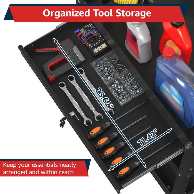 3-Tier Rolling Tool Cart Heavy - Workshop Garage Tools Manufacturer review and price